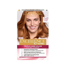 L'Oréal Paris Excellence Crème Coloration, 7.43 Blond Cuivré Or, 1 paquet (1 x 1 pc) Teinture capillaire Naty Shop Titre par défaut