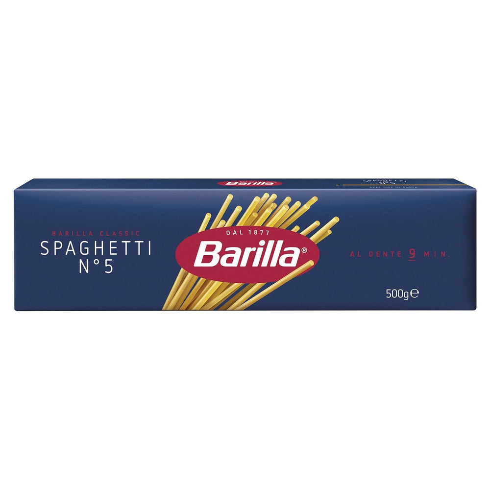 Barilla Pasta Klassische Spaghetti n.5 aus Hartweizen de haute qualité immergé al dente, (1 x 500 g), geschmacklos