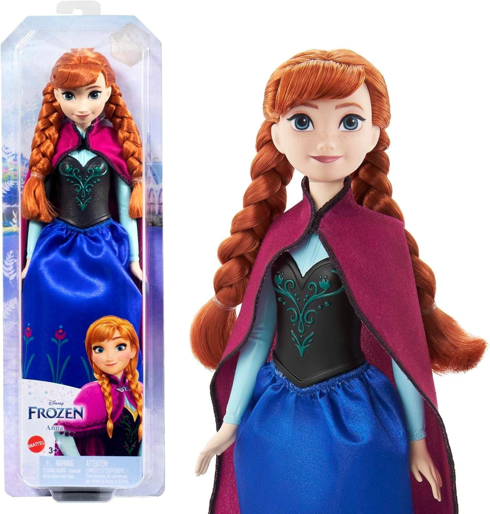 Poupée Mattel Disney Princess Anna, La Reine des Glaces, Cheveux Peignés, Mobile, En Costume de Voyage, Casquette Amovible, Cadeaux Disney, Jouet 3 Ans, HLW49 Naty Shop Cap Dolls