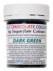 Colorant alimentaire Sugarflair Chocolate Colorant alimentaire pour chocolat vert foncé - Beurre de cacao bio coloré, colorant chocolat pour colorer chocolat, pralines - 35g