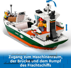 Port LEGO City avec cargo, jouet de construction pour garçons et filles à partir de 8 ans, idée cadeau pour enfants, grue à conteneurs, bateau jouet et 8 figurines 60422 Jeux de construction Besuche den LEGO-Store