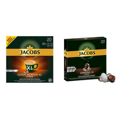 Jacobs Café capsules Guten Morgen XL Intense - 10er Pack (10 x 20 tasses) & Café capsules Espresso Intenso, Intensité 10 sur 12, 200 capsules compatibles Nespresso®*, 10 x 20 tasses