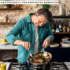 Poêle à frire Jamie Oliver by Tefal Cook Smart 28Cm, Acier inoxydable non revêtu, Adaptée aux casseroles et poêles à induction Naty Shop