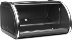 Boîte à pain Brabantia roll - Boîte de rangement compacte pour pain, bagels et petits pains avec couvercle plat, acier durable - taille moyenne - noir mat Boîtes de conservation alimentaire Naty Shop