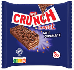 Nestlé CRUNCH Milk Bar, barre de chocolat croquante au chocolat au lait et céréales, 1 paquet (3 x 33g)