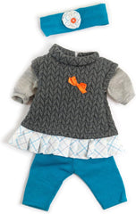 Miniland Set Puppenkleidung 40cm, Kleid, Leggins und Stirnband, Übergangszeit