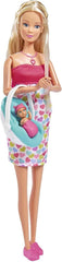 Simba 105733480 - Sac à dos pour bébé Steffi Love, poupée enceinte avec bébé et superbes sons, accessoires pour bébé et porte-bébé, poupées simples Pink Naty Shop