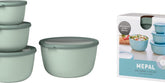 Mepal - Ensemble multi-bols Cirqula Round 4 pièces - Pots de conservation avec couvercles - Convient comme boîte de conservation, réfrigérateur, congélateur et four à micro-ondes - 500, 1000, 2000 et 3000 ml - Sauge nordique Boîtes de conservation alimentaires Naty Shop Titre par défaut