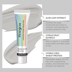 Coloration capillaire argentée à l'extrait d'essence naturelle 2 en 1, teinture capillaire argentée Detroit Rain, teinture capillaire argentée métallique, teinture capillaire argentée pour cheveux foncés, teinture capillaire argentée, teinture capillaire permanente (1 pièce) Naty Shop Hair Dye