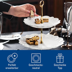 Villeroy & Boch Toys Delight Royal Classic, étagère décorative à plusieurs niveaux pour biscuits, pâtisseries et petits morceaux de gâteau, porcelaine premium, blanc