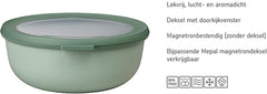 Mepal - Multi bol Cirqula Round 4 pièces - Pots de conservation avec couvercle - Convient comme boîte de conservation, réfrigérateur, congélateur et micro-ondes - 500, 1000, 2000 et 3000 ml - Sauge nordique Boîtes de conservation alimentaire Naty Shop