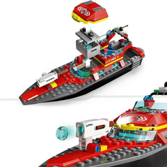 LEGO 60373 City Fire Boat - Jouet flottant avec bateau de course, 3 figurines et jetpack, idée cadeau pour garçons et filles à partir de 5 ans Besuche den LEGO-Store