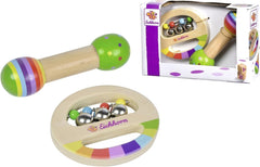 Eichhorn - ensemble musical 2 pièces, comprend un jouet avec des cloches et un bâton sonore, des instruments de musique en bois colorés, à partir de 1 an Jouets pour bébés Naty Shop