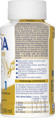 BEBA Nestlé BEBA SUPREME 1 Lapte pentru sugari: biberoane gata de băut, cu Omega 3, pachet de 4 (1 x 200 ml)
