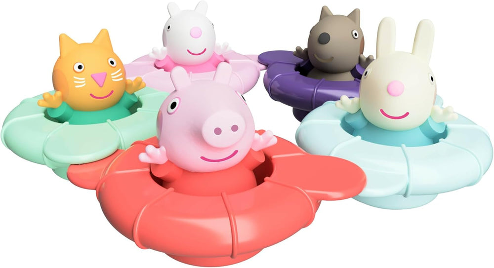 Tomy Toomies Peppa's Pool Party - 5 gobelets à anneaux de connexion avec 5 jouets pour bébé Peppa Pig & Friends Water Squirter - Jouets de bain +18 mois - Jouets de bain et jouets de piscine pour bébé Bebe Naty Shop Toys Default Title
