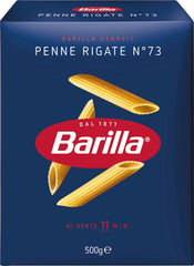 Pâtes Barilla Classic Penne Rigate Nr. 73 de blé dur de haute qualité, toujours al dente (1 x 500 g)