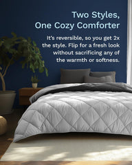 Couette alternative réversible en duvet toutes saisons pour lit double/double XL – Respirante, extra longue, de haute qualité, microfibre douce – Housse de couette grise Insert Quilts & Quilts Naty Shop