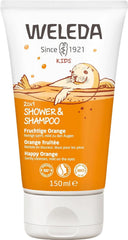 WELEDA Bio Kids Shampoing et Gel Douche 2 en 1, orange, adapté aux enfants à partir de trois ans (1 x 150 ml) Mère et Enfant Naty Shop