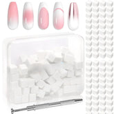 125 Nail Art Schwämme et 4 Krallen Nail Sponge Metallgreifer pour Ombre et Gradient Nageldesign, Nagelkunst-Schwamm Pinsel, Maniküre Zubehör für Nägel, Nail Art Schwämme pour Babyboomer Effet DIY