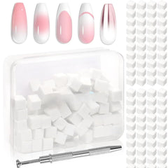 125 Nail Art Schwämme et 4 Krallen Nail Sponge Metallgreifer pour Ombre et Gradient Nageldesign, Nagelkunst-Schwamm Pinsel, Maniküre Zubehör für Nägel, Nail Art Schwämme pour Babyboomer Effet DIY