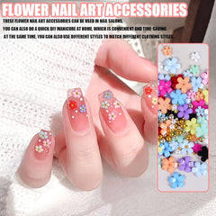 Breloques pour ongles en forme de fleur 3D, 12 grilles en résine acrylique, fleurs et perles dorées et argentées, pierres à ongles en gel, décorations d'ongles en fleurs pour femmes et filles, accessoires de manucure DIY