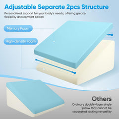 Oreiller en plumes pour lit et canapé, L50xL50xH26 Oreiller de lecture double avec housse lavable, mousse à mémoire de forme, pour ronfler et pour plus de confort au niveau du cou et du dos