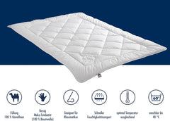 Couette Irisette camel - Fabriquée en Allemagne - Mono, couette toutes saisons, couette poil de chameau pour la transition, 155 X 220 Cm, certifiée Oeko-Tex Quilts et quilts Naty Shop