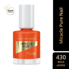 Max Factor Miracle Pure Nail Vernis à ongles ultra brillant et intensément coloré avec la brillance des cristaux cicatrisants et des ingrédients nourrissants, couleur 430 Bold Jasper