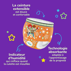 Scutece de zi Huggies Pull-Up, Trainer, pentru băieți – 2–4 ani, mărimea 6–7, scutece Pull-Up (40 de pantaloni) – Pantaloni de antrenament la toaletă pentru un antrenament ușor la toaletă – Învață de la ud la uscat