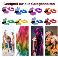 Craie à cheveux pour filles, 8 pièces de craie à cheveux lavable pour enfants, couleur de cheveux brillante temporaire portable non collante, teinture pour cheveux en spray pour enfants, Noël, fête d'anniversaire Naty Shop