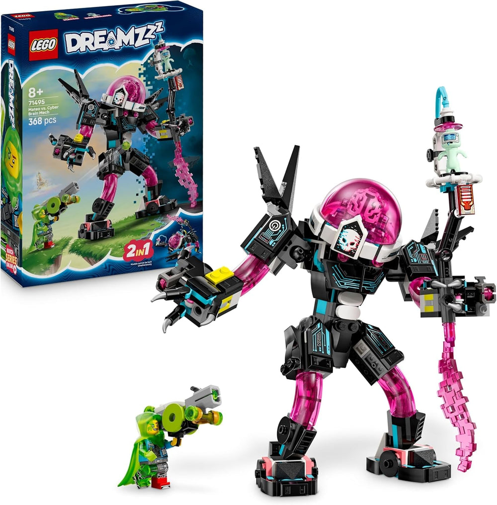 LEGO DREAMZzz Mateo vs. Cyberhirn-Mech - Modularer Roboter zum Bauen und Spielen für Mädchen und Jungen ab 8 Jahren - in Skorpionfigur umbaubarn - inkl. Minifigur und Dreamling - Geschenkidee - 71495