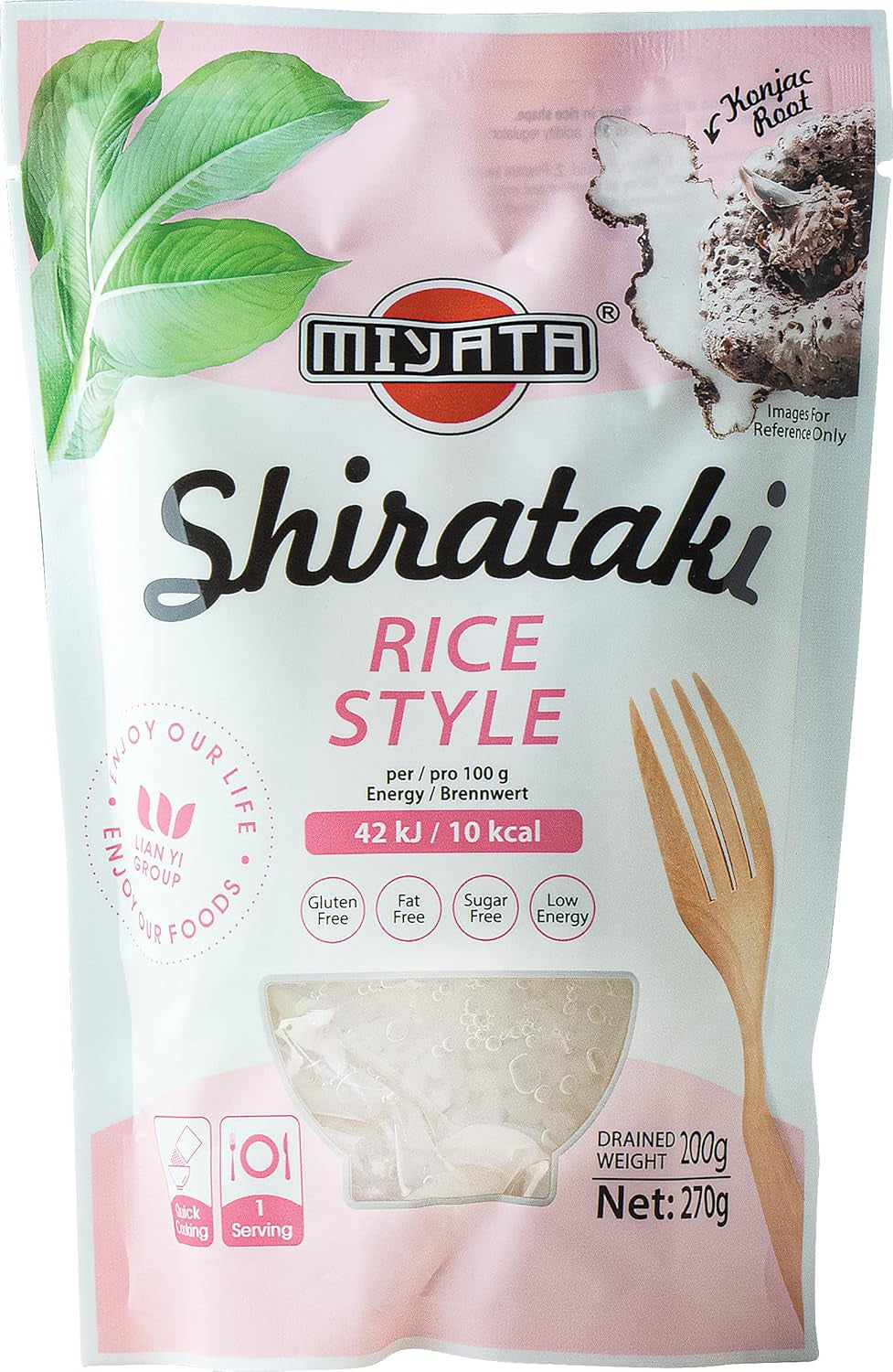 Riz Miyata style Shirataki à base de farine de konjac, 1 sachet (1 x 270g)