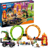 LEGO 60339 City Stuntz Ensemble de double boucle pour le spectacle de cascades, Incl. rampe, camion monstre, 2X moto et 7 figurines, jouet pour enfants à partir de 7 ans Jeux de construction Besuche den LEGO-Store Single