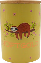 Dekohelden24 Boîte de rangement élégante en céramique/café/aliments frais/biscuit Hüftgold. La raison : paresseux. Dimensions : H/Ø 15,6 x 11 cm. Boîtes de conservation des aliments Naty Shop Leneș