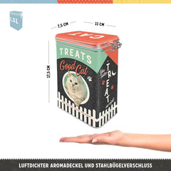 Nostalgic-Art Box au goût rétro, 1,3 l, Good Cat Treats - idée cadeau pour les propriétaires de chats, au design vintage, au design vintage Boîtes de conservation des aliments Naty Shop