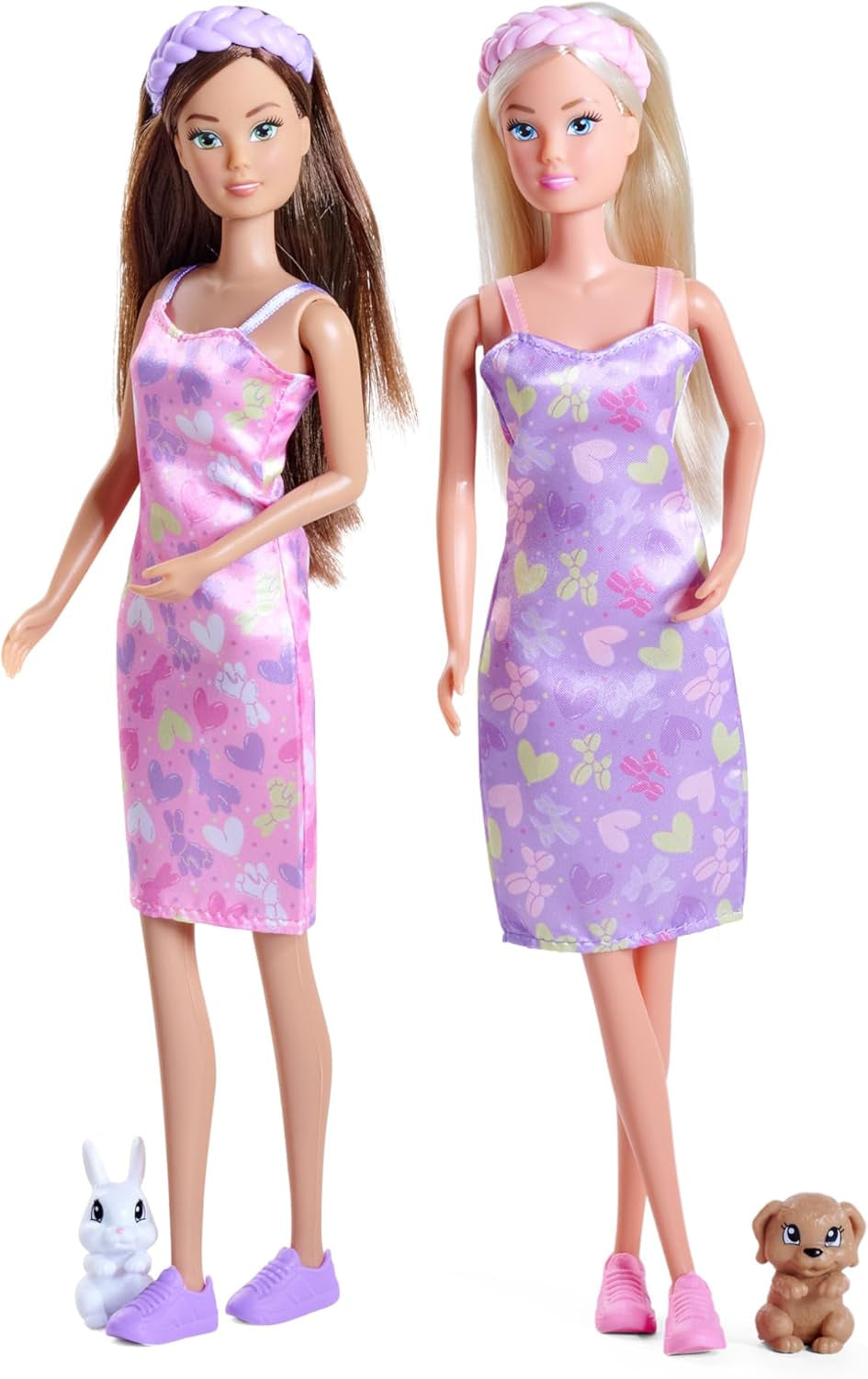 Simba SteffiLove Pet Friends - poupée adorable avec des vêtements modernes, un bandeau et des amis, des vêtements de couleur, 29 cm, à partir de 3 ans