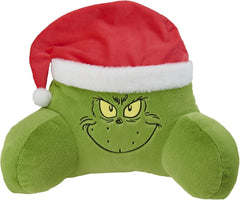 Grinch Pillow - Oreiller de dos pour lit et canapé, support dorsal avec accoudoirs, oreiller de lecture pour le dos, le cou et la tête, vert, 40 x 38 cm
