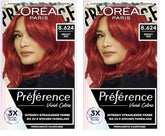 L'Oréal Paris Coloration permanente intensive, Jusqu'à 8 semaines de cheveux brillants et de couleur intense, Préférence Vivid Colors, Couleur : 8.624 ROUGE BRILLANT, 1 pc (pack de 2) Teinture capillaire Naty Shop Titre par défaut