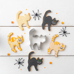 Zenker Emporte-pièce en forme de chat et de bosse – Parfait en acier inoxydable pour Halloween – Passe au lave-vaisselle – Idéal pour la pâtisserie d'Halloween, Argent