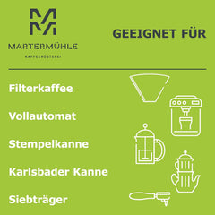 Martermühle coffret d'échantillons de grains de café bio 3x250g force légère/moyenne I Arabica I Grains de café bio entiers légèrement torréfiés, faible acidité (68/74/426)