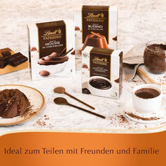 Lindt Schokolade - PÂTISSERIE Mousse Au Chocolat | 6X110G | Backmischung Für 4 Portionen Fluffige Mousse Al Cioccolato Aus Finester Schokolade | Pâtisserie | Rétromélange | Mélange Schokoladengeschenk pour la pâtisserie et la cuisine Naty Shop