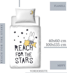 Lenjerie de pat pentru copii, iepuras si stele, bumbac Lenjerie de pat - copii Naty Shop