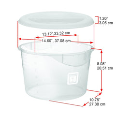 Couvercle pour boîtes de conservation alimentaire, rond, rouge, 11,4 L Naty Shop