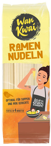 Nouilles Ramen Wan Kwai 300g – Saveur authentique pour la cuisine asiatique. Ingrédients polyvalents, rapides à préparer et de haute qualité. Idéal pour les soupes et les plats au wok.
