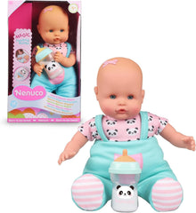 Magische Flasche, weiche Babypuppe, die Flüssigkeit aus der Flasche verschwindet, wenn das Baby fertig ist. Für Jungen und Mädchen ab 10 Monaten (Famosa NFN86000)