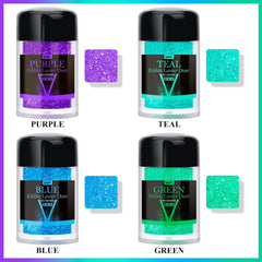 Paillettes comestibles – 4 couleurs de poudre de paillettes comestibles, poudre de paillettes pour boissons, aliments, gâteaux – poudre colorante alimentaire métallique comestible pour la pâtisserie, cocktails – 5 g/bouteille