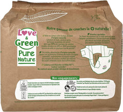 Love Green Nature, couches écologiques non blanchies, sans chlore, différentes tailles Mère et Enfant Naty Shop