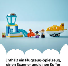 LEGO DUPLO Town Erster Besuch im Flughafen - Lernspielzeug zur Förderung der Motorik für Kleinkinder - inkl. Flugzeug, 2 Figuren & Teddybär - Geschenk für Jungen und Mädchen ab 2 Jahren - 10443
