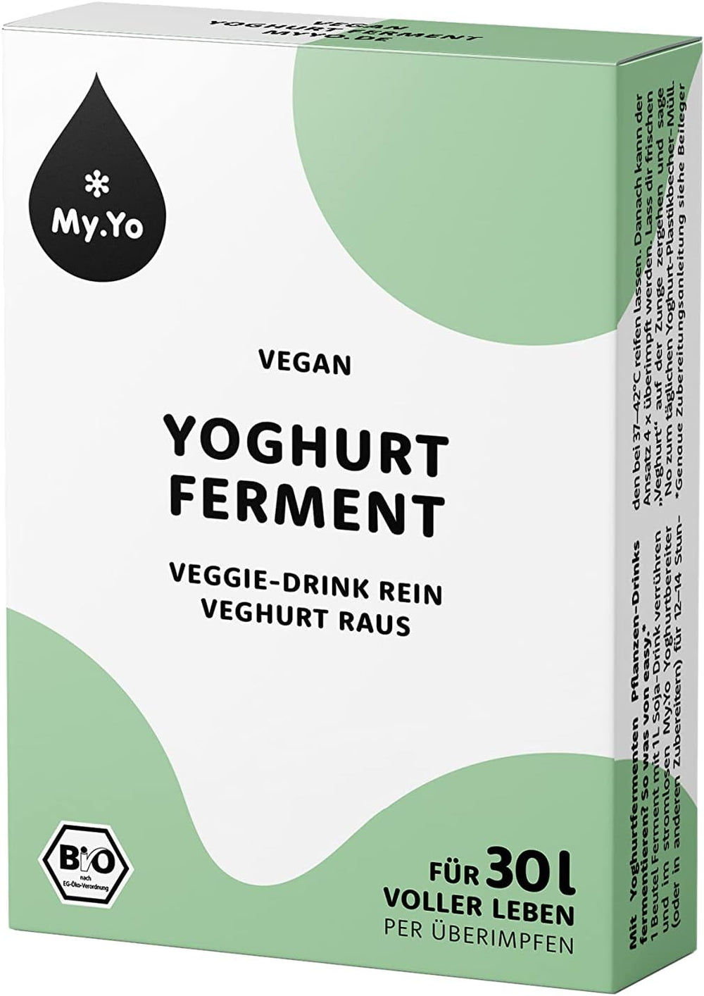 Bio Joghurtferment Vegan – 6x5g – Starterkulturen für 30L yaourt végétal – ohne tierische Zusätze – DE-ÖKO-013 certifié