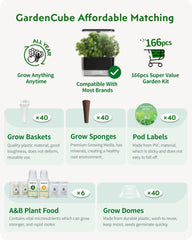 Set de capsule hidroponice cu 166 de piese: kituri Grow Anything pentru plante – inclusiv bureți de creștere, cupole de creștere, etichete pentru hrana pentru plante A&B – accesorii hidroponice pentru majoritatea